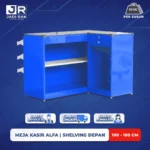 Meja Kasir Alfa Shelving Depan